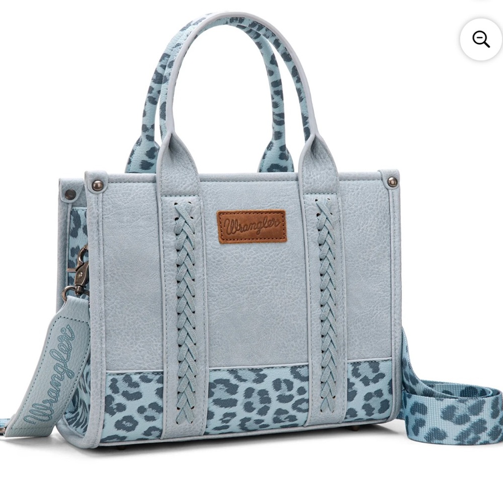 Wrangler Light Blue Leopard Women's Tote
